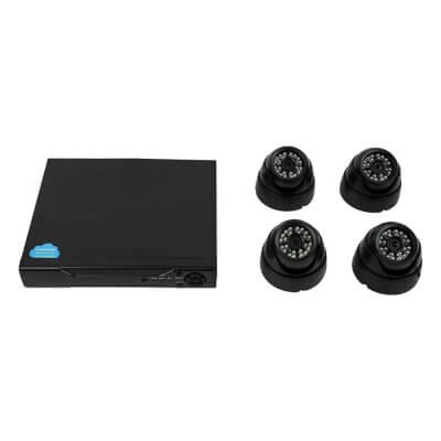 Комплект видеонаблюдения AHD (регистратор, 4 внутренние камеры (чёрные), блок питания 2А)-1