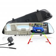 Видеорегистратор-зеркало автомобильный с экраном 12,7 см, двойная камера, ночная съёмка