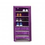 Тканевый шкаф для обуви на 7 полок 61х30х123 см фиолетовый